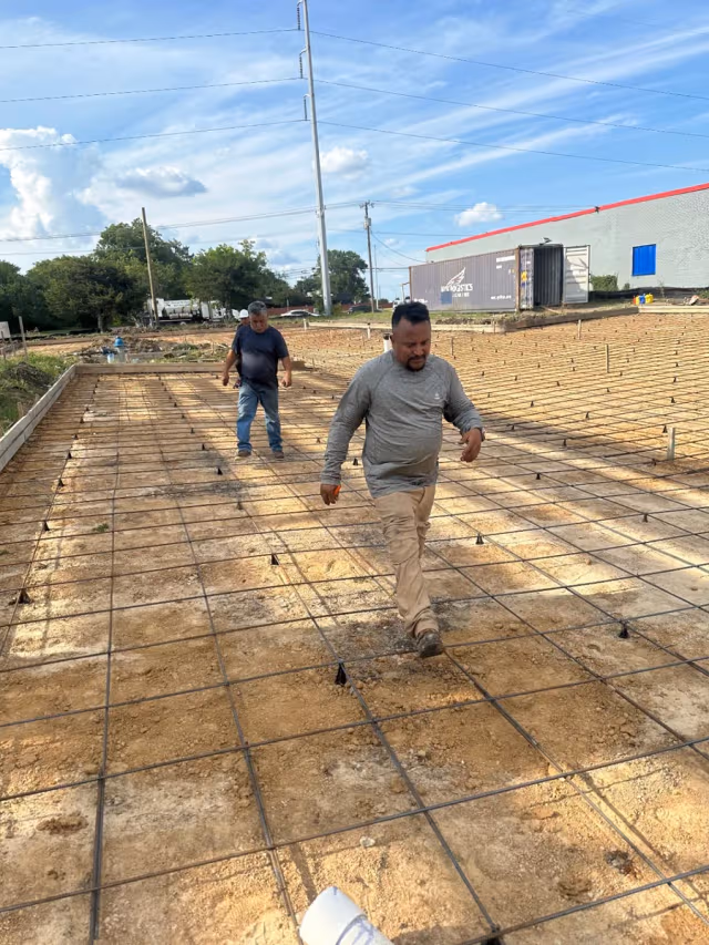 Concrete foundation slab for a commercial project in the Dallas-Fort Worth metroplex by Espinoza Chavez Construction
